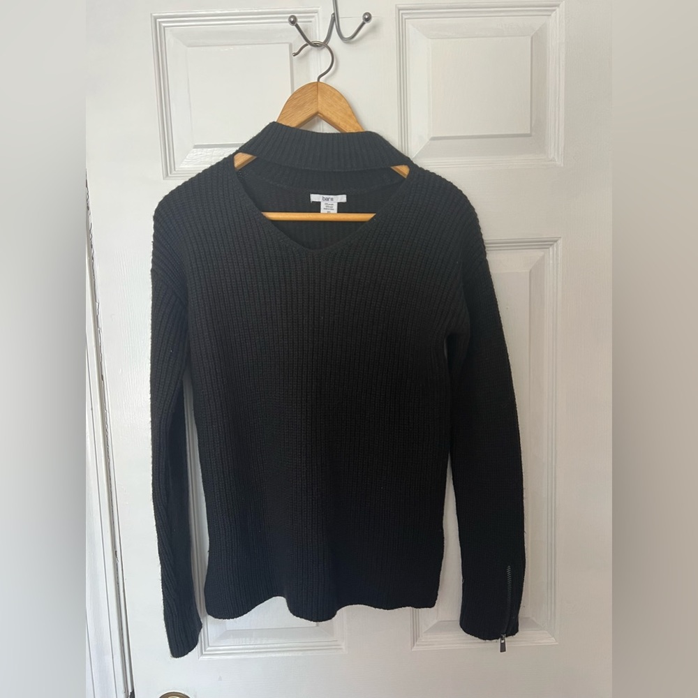 Bar III Cut out Key Hole Black Sweater XS - Picture 3 of 6